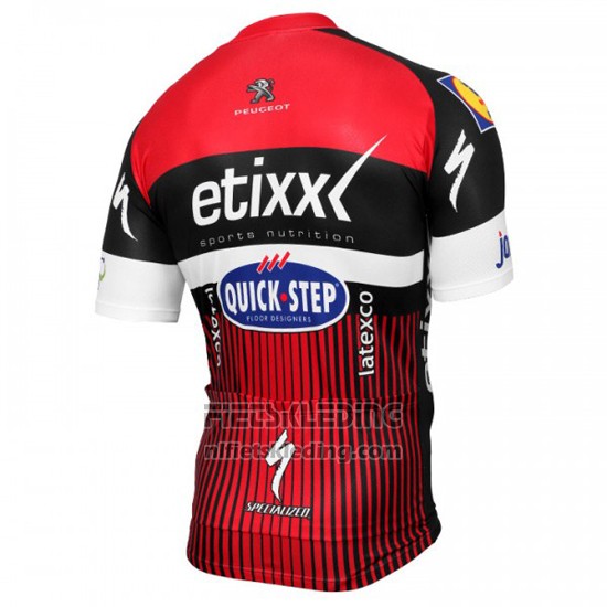 2016 Fietskleding Etixx Quick Step Rood en Zwart Korte Mouwen en Koersbroek